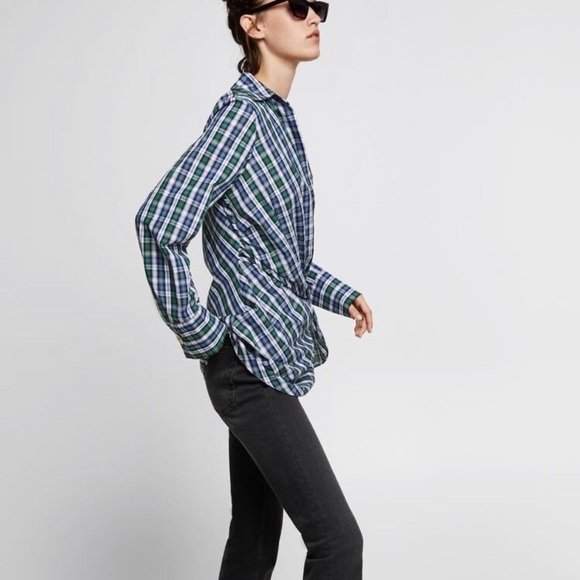 NEW| ZARA 100% Cotton Plaid Shirt - Picture 4 of 16